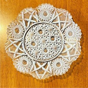 Vintage Intricate Glass Pressed Decorative Plate